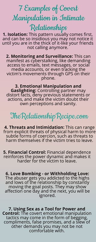 7 Examples of Covert Manipulation in Intimate Relationships 4 7 Examples of Covert Manipulation in Intimate Relationships Infographic
