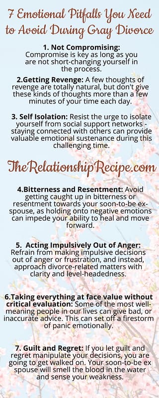 7 Emotional Pitfalls You Need to Avoid During Gray Divorce 7 7 Emotional Pitfalls You Need to Avoid During Gray Divorce Infographic