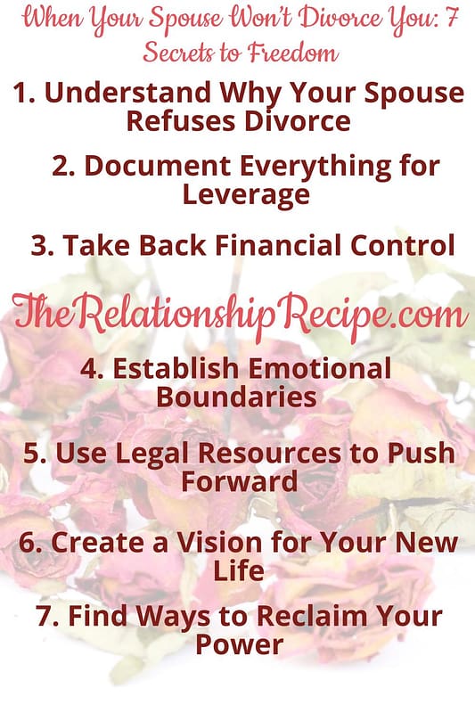 When Your Spouse Won’t Divorce You: 7 Secrets to Freedom 10 When Your Spouse Won’t Divorce You: 7 Secrets to Freedom Infographic
