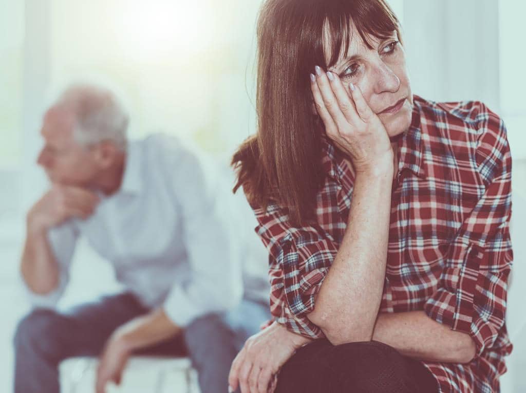 Late Life Divorce: 5 Significant Emotional Survival Challenges 2 mature couple having relationship problems