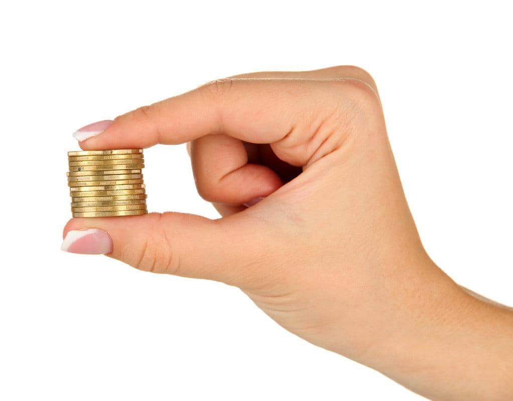Great Depression 2.0: 30 Frugal Lessons For Hard Times 5 woman hands with coins isolated on whit
