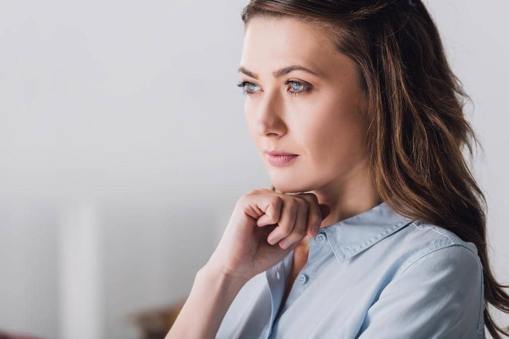 Can't Leave a Failing Marriage? 10 Simple Things to Do 4 close portrait thoughtful adult woman looking away