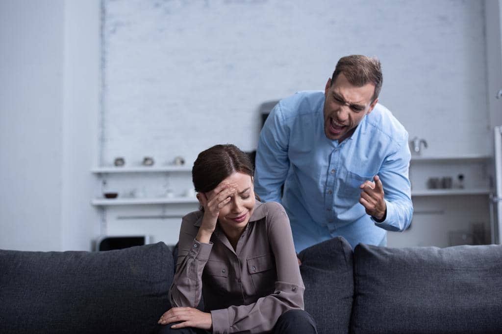 Emotionally Reactive? 7 Easy Ways to Stop Losing Your Cool 10 aggressive man shirt screaming wife quarrel