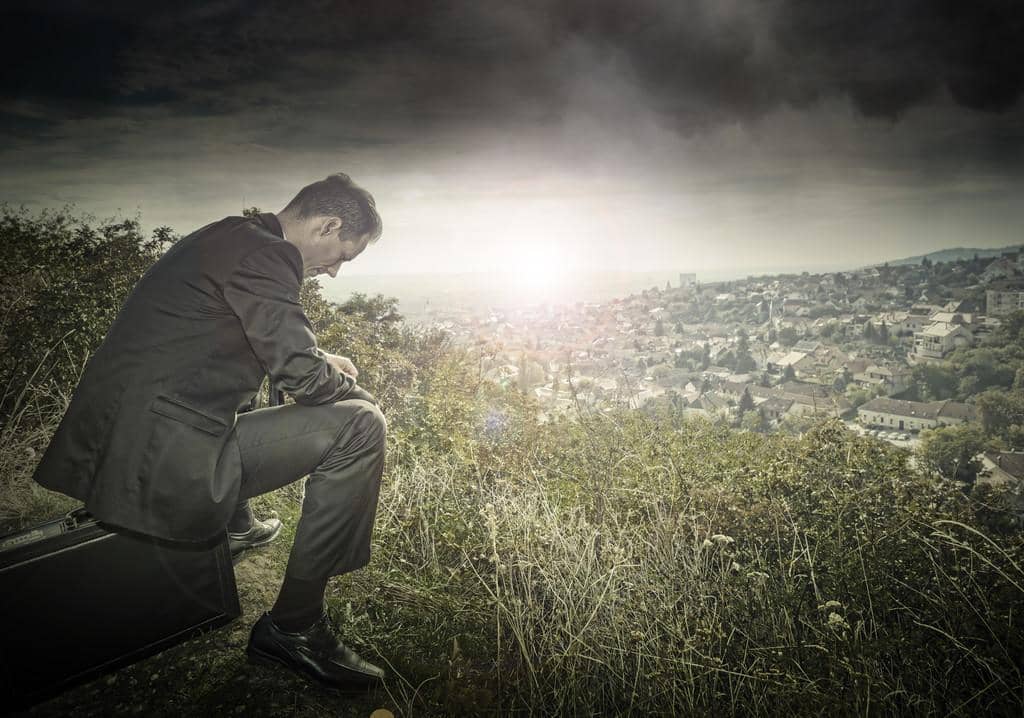 Miserable Husband Syndrome: 5 Signs Your Man Has It 5 lonely businessman on the hillside