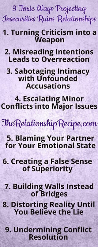 Projecting Insecurities in Relationships: 9 Toxic Ways It Wreaks Havoc 15 9 Toxic Ways Projecting Insecurities Ruins Relationships Infographic