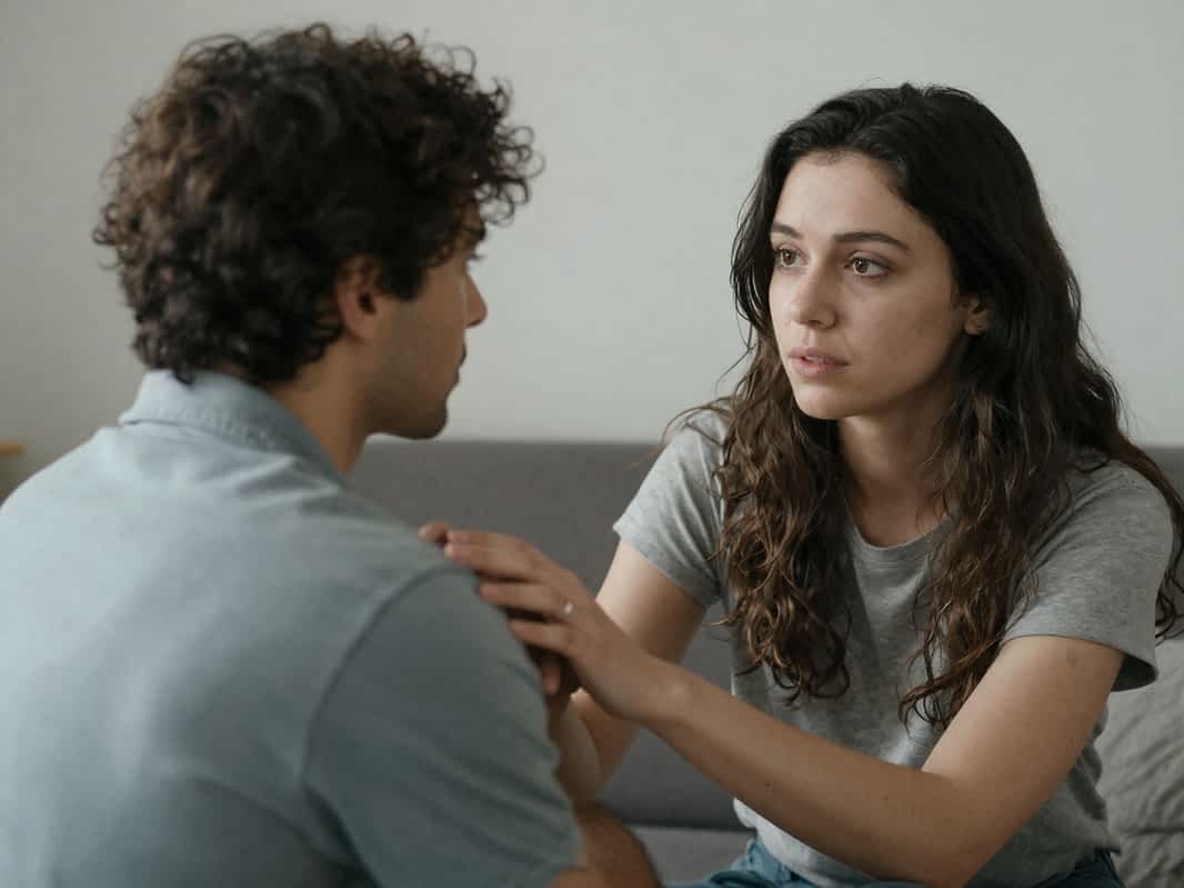 A woman tries to set emotional boundaries with an avoidant