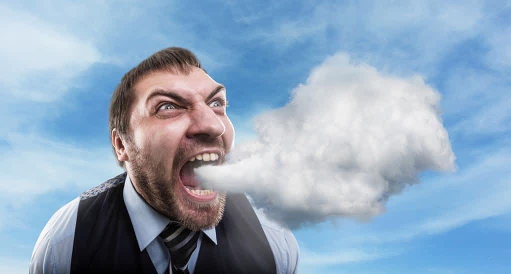 businessman eating cloud