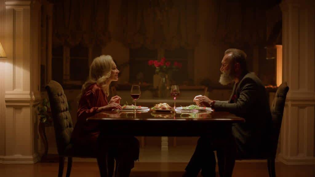 senior couple family feeling happy romantic date in luxury home