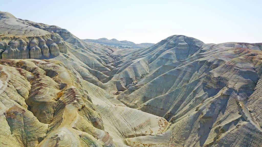 colored mountains aktau steppe limestone mountains middle desert colored hills