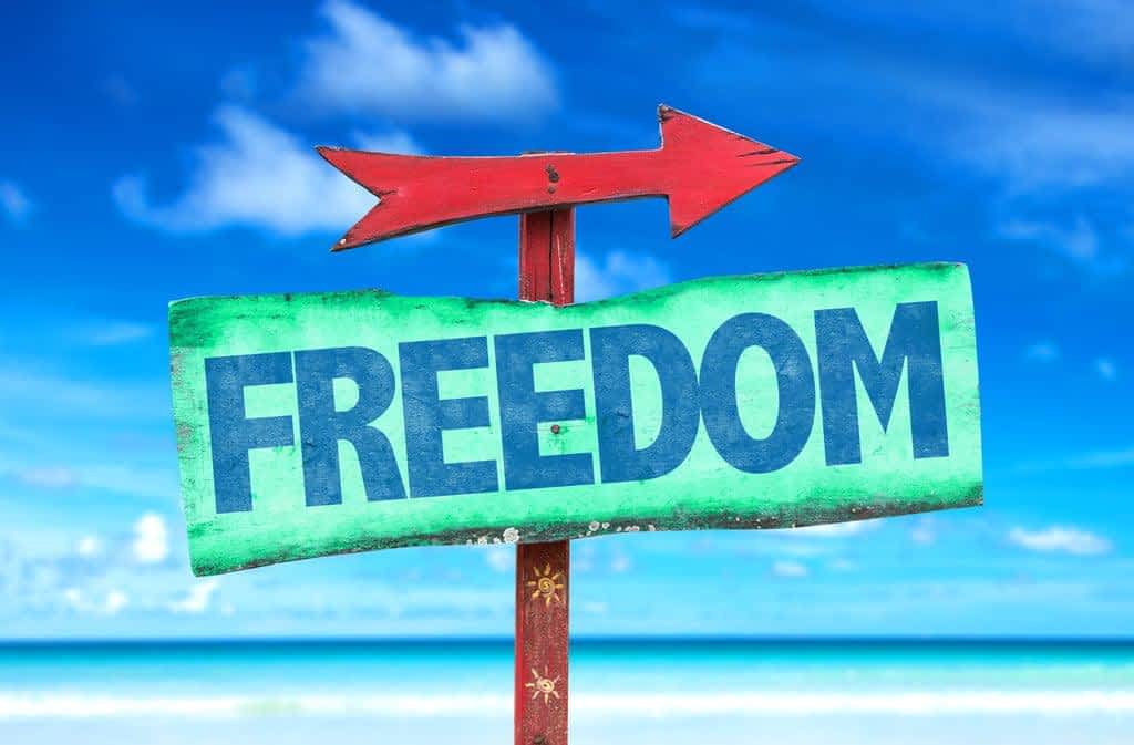 freedom wooden sign
