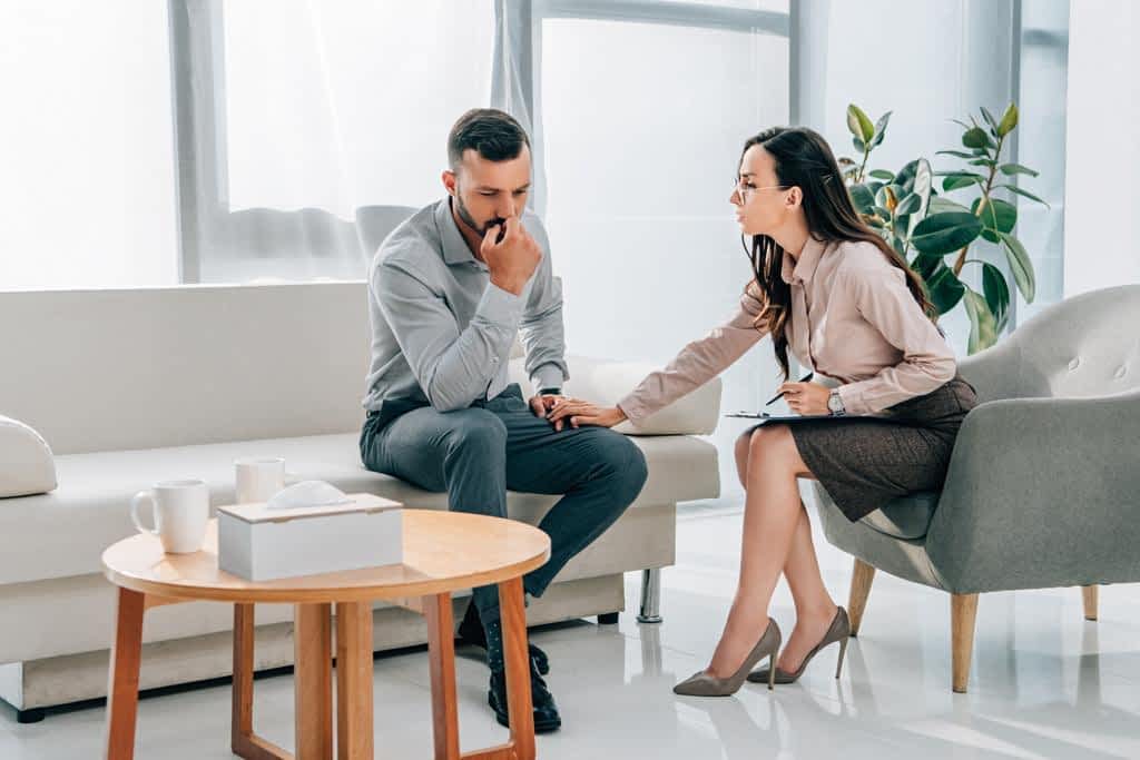 Husband's Anger: 19 Women’s Hidden Struggles and Feelings Revealed 11 female psychologist patient having consultation office