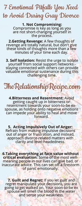 7 Emotional Pitfalls You Need to Avoid During Gray Divorce Infographic