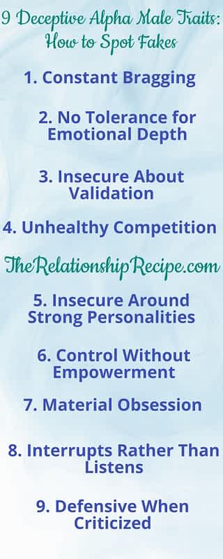 9 Deceptive Alpha Male Traits: How to Spot Fakes Infographic