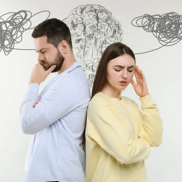 unhappy resentful couple