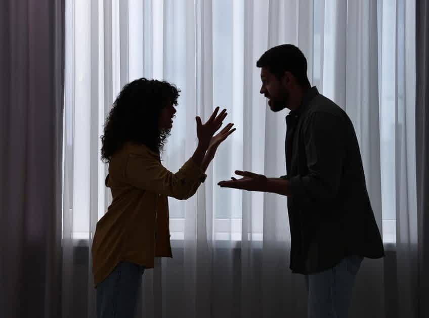 The Silent Treatment Isn't What You Think: How Men Use Moods to Win Every Time 2 angry man screaming at woman