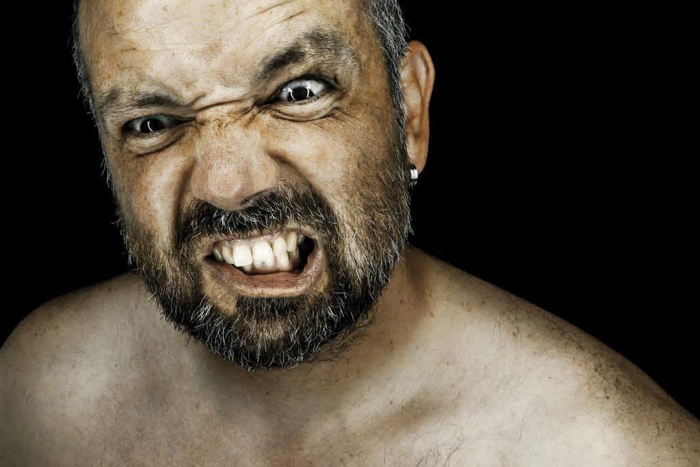 angry man with beard