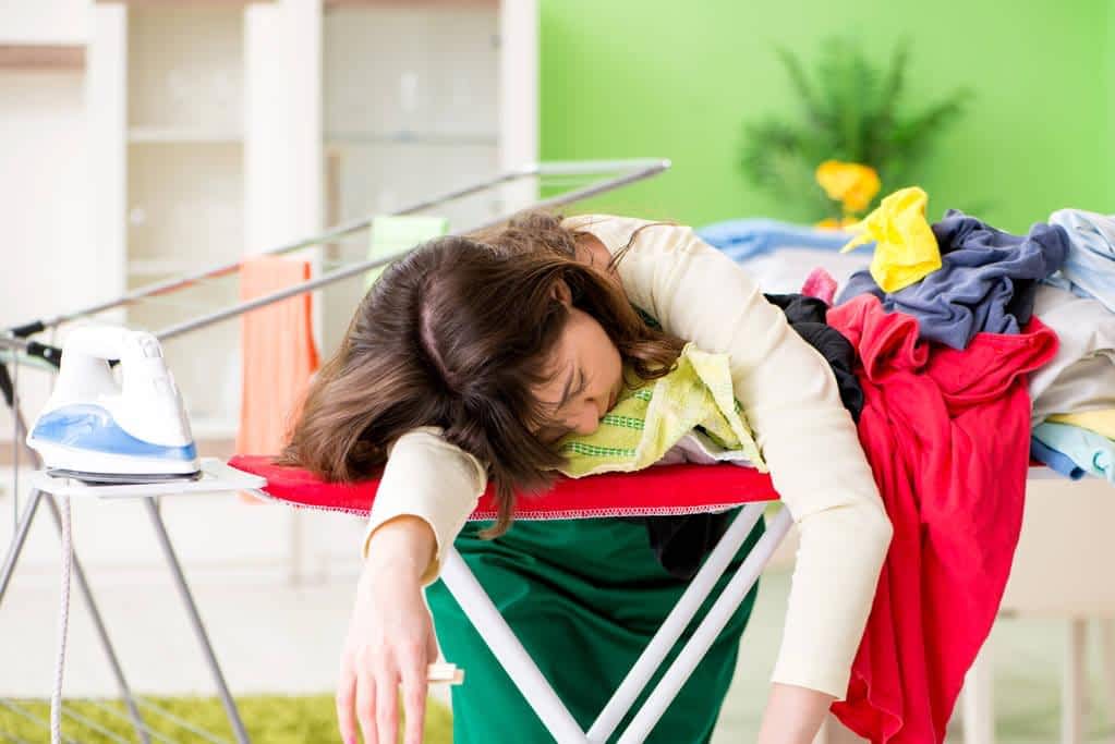 Exhausted housewife