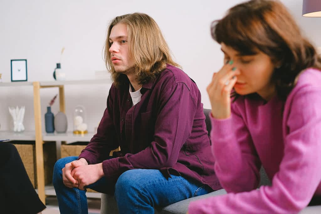 couple having an emotional discussion