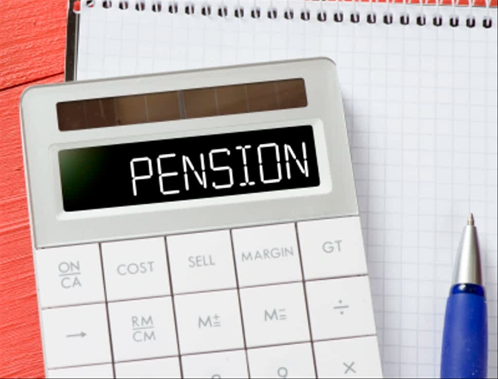 calculator with pension word