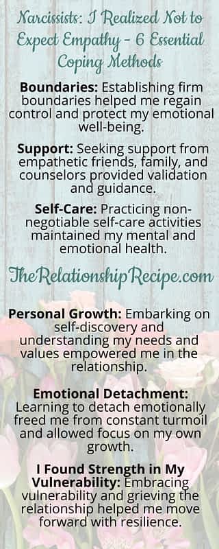 Narcissists: I Realized Not to Expect Empathy - 6 Essential Coping Methods Infographic