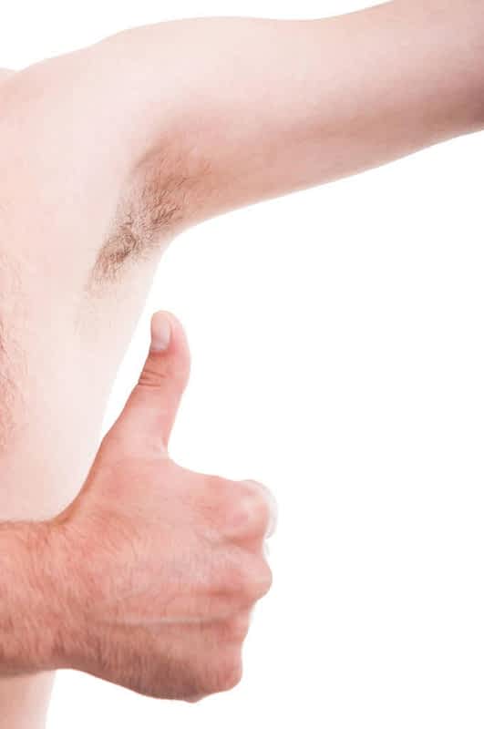 clean underarm or armpit concept with like gesture