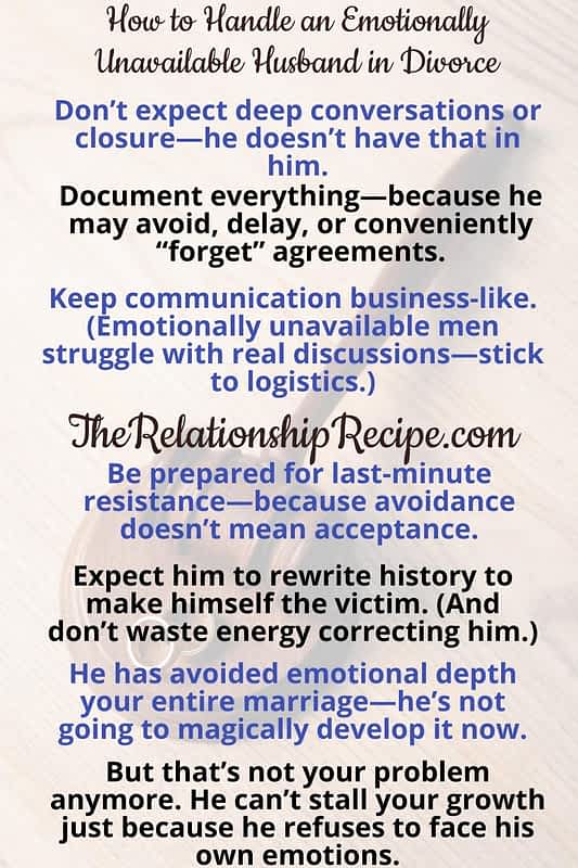 How to Handle an Emotionally Unavailable Husband in Divorce Infographic