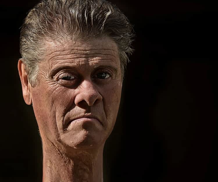 man showing bitter contempt