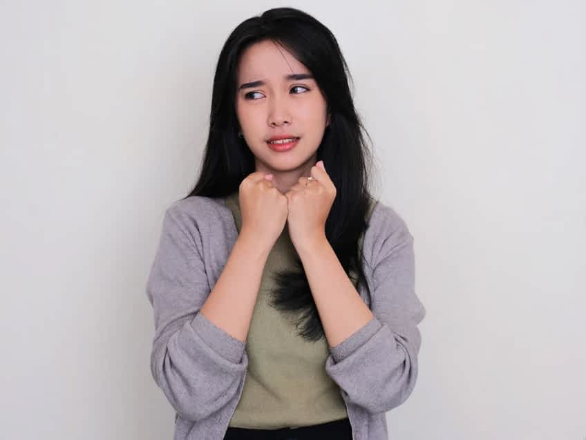 insecure anxious worried woman